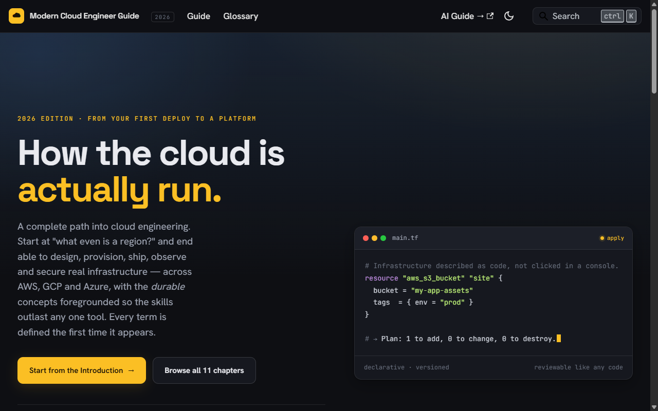 Screenshot of Modern Cloud Engineer Guide