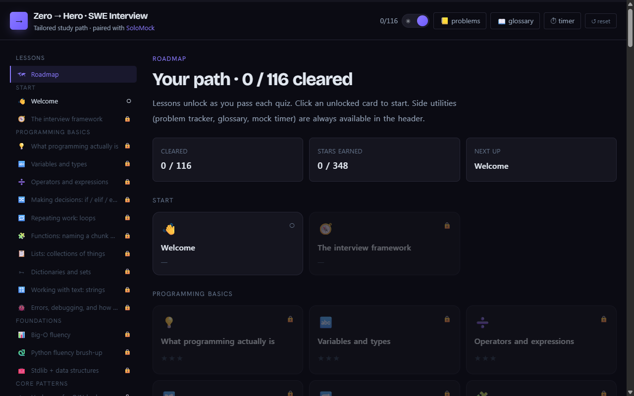 Screenshot of SWE Interview Guide